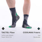 Tactia Full Cushion Compression Socks Men, Coolmax No-Blister Wicking Padded Heel, Quarter Socks for Tennis Golf Hiking Work