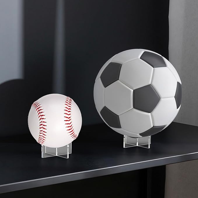 Acrylic Ball Holder 3-Pack, Small Size for Baseball, Softball & Golf Ball; Medium & Large Size for Basketball, Soccer, Volleyball; Horizontal Size for Rugby and Football