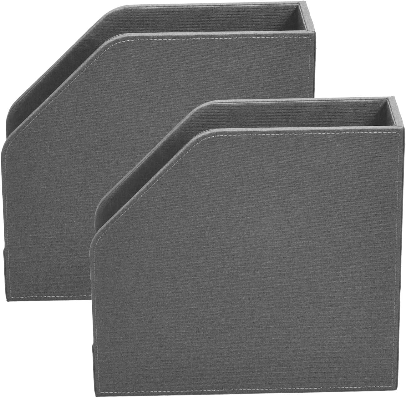 MobileVision Executive Grey Cloth Fabric Vertical File Holders - 2 Piece Combo