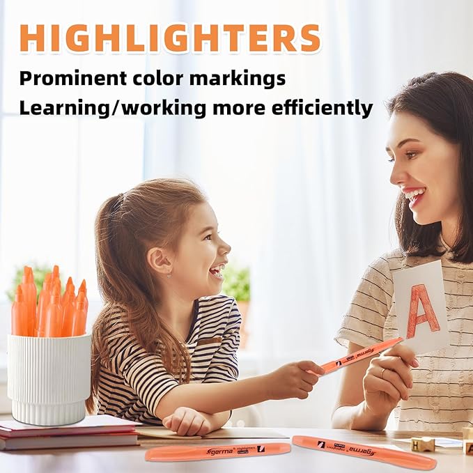 Orange Highlighters, 36 Pack, Chisel Tip Highlighter Pack, Quickly Drying, Perfect for Students Kids Adults, Office, School, Classroom Supplies