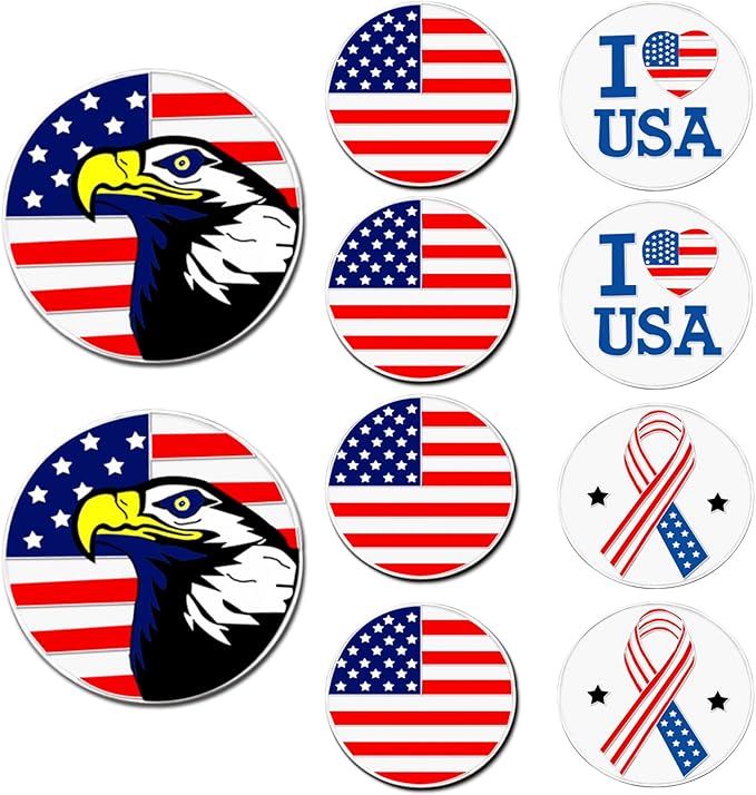 Amy Sport Golf Ball Markers Assorted Patterns Fits All Magnetic Golf Tools Value Set, Alloy Soft Enamel Technique Marker for Hat Clips Gloves Golf Divot Tools Marks