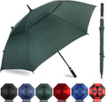LLanxiry Automatic Open Golf Umbrella 54/62/68/72 Inch, Extra Large Windproof Vented Double Canopy Stick Umbrella, 210T Pongee Waterproof SPF 50+, Fiberglass Ribs, EVA Grip for Golf & Commute