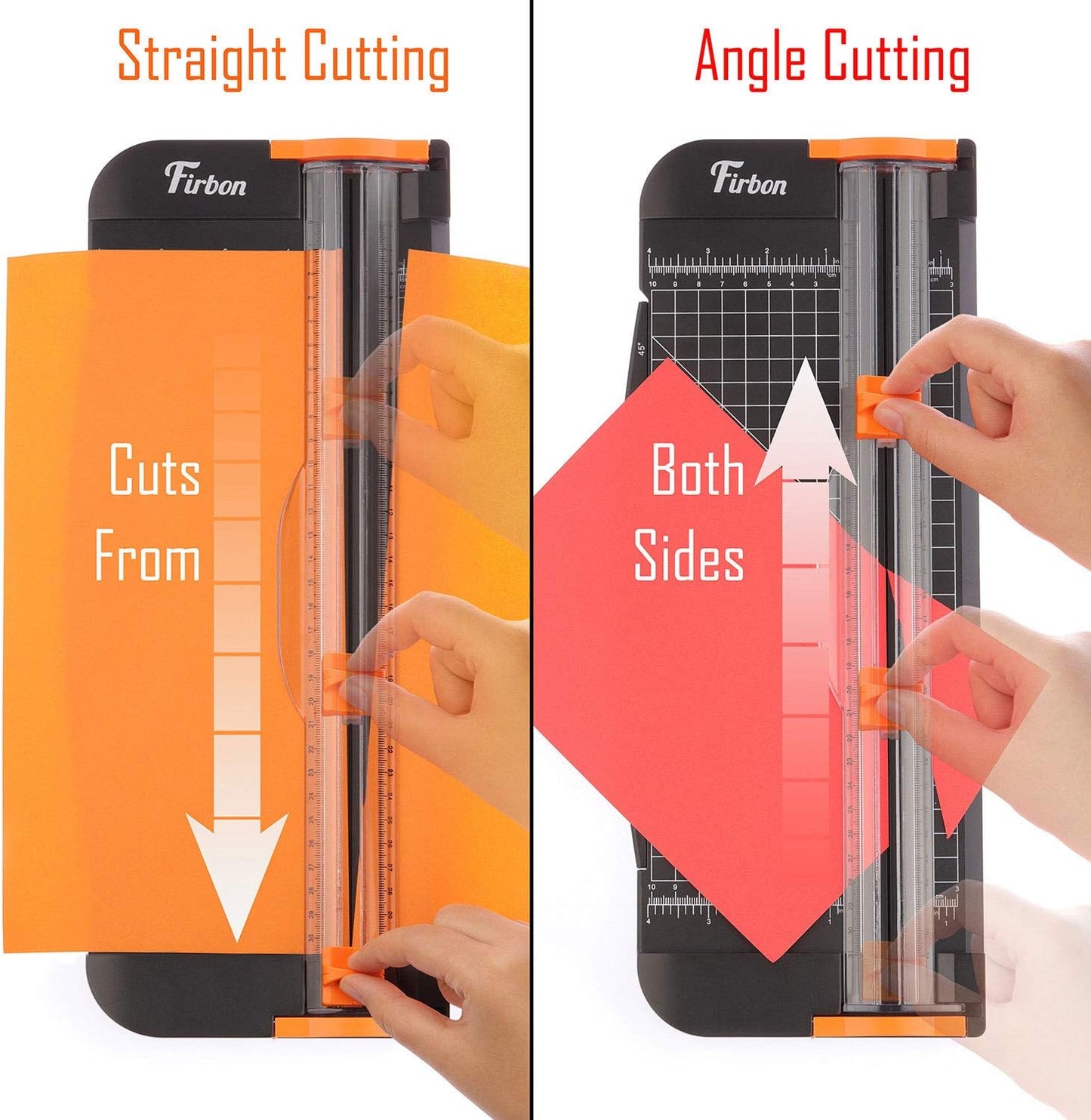 Firbon A4 Paper Cutter 12 Inch Titanium Paper Trimmer Scrapbooking Tool with Automatic Security Safeguard and Side Ruler for Craft Paper, Coupon, Label and Cardstock (Black)