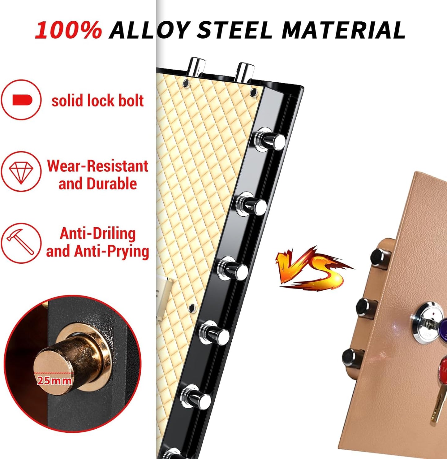 MLJ Large Security Safe - 8.1 Cu. Ft. Waterproof & Fireproof Home Safe with 2 Removable Shelves and Inner Cabinets for Storing Money, Medicines, Jewellery and Other Valuables (Keypad Lock)