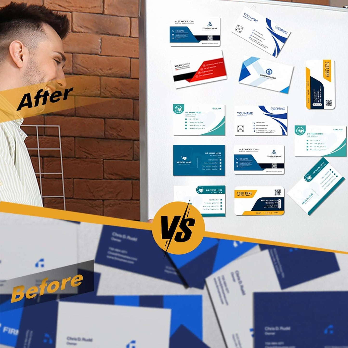 Magnetic Sheets with Adhesive Backing 2 x 3.5 Inch, 100 Packs Business Card Magnets Peel and Stick, Business Cards Customizable, Adhesive Magnetic Sheets, Custom Business Cards Personalized