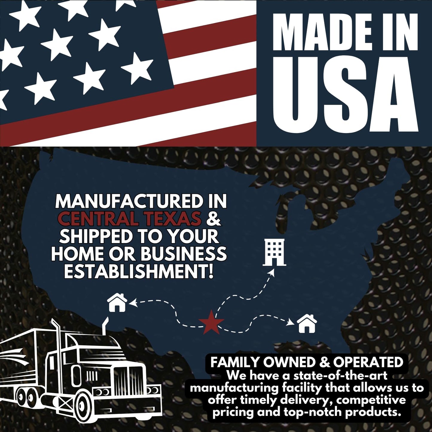 Coated Outdoor Furniture 32-Gallon Heavy-Duty Punched Steel Round Trash Receptacle, Commercial Outdoor Waste Bin with Liner & Black Flat Top Lid – Made in America (Textured Yellow)