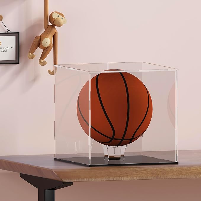 Acrylic Ball Holder 3-Pack, Small Size for Baseball, Softball & Golf Ball; Medium & Large Size for Basketball, Soccer, Volleyball; Horizontal Size for Rugby and Football