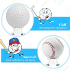 3 Pieces Acrylic Small Ball Stand Holder Sport Ball Display Rack Baseball Display Stand with 3 Pieces Non-Slip Rubber Pads for Baseball Golf Softball Tennis Spheres