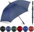 LLanxiry Automatic Open Golf Umbrella 54/62/68/72 Inch, Extra Large Windproof Vented Double Canopy Stick Umbrella, 210T Pongee Waterproof SPF 50+, Fiberglass Ribs, EVA Grip for Golf & Commute