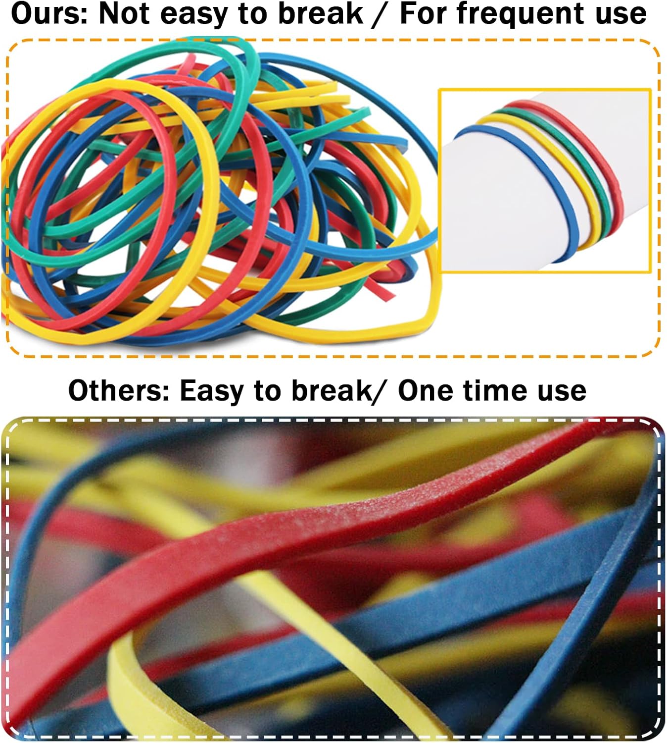 Anvin Rubber Band Ball 180 Around Rubber Bands 150g Elastics Colorful Bands Wrapping Bands Durable Bands for Stationery Document Organizing Stocking Fillers(Assorted Colors in Blue Green Red Yellow)