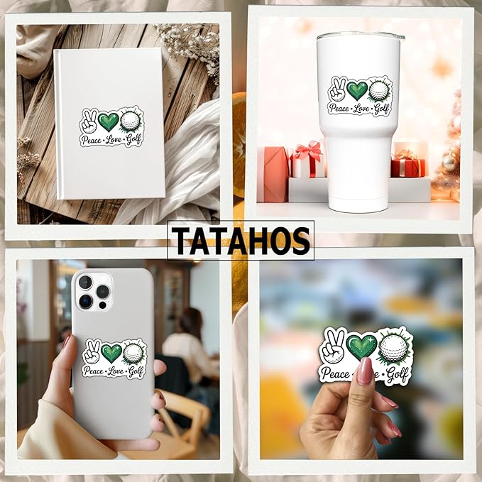 (3Pcs) Peace Love Golf Stickers Funny Golf Ball Decals for Golfers Sarcastic Quote Humor Motivational Inspirational Gifts Waterproof Vinyl Kindle Water Bottle Bumper Car Hard Hat Phone Laptop 3x1.9