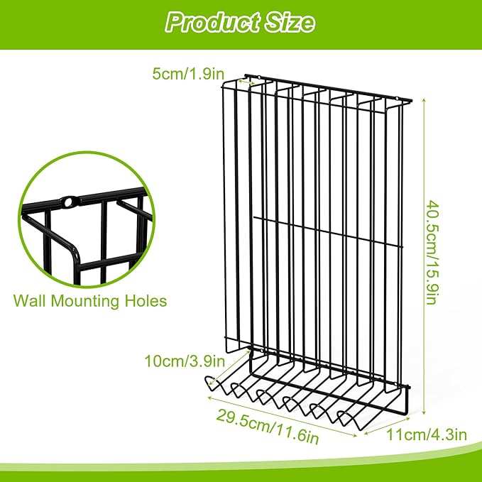 Golf Ball Holder for 60 Balls, Countertop & Wall-Mounted Golf Ball Dispenser, Metal Wire Display Rack for Home, Office, Indoor Simulator, Club, Driving Range, Black