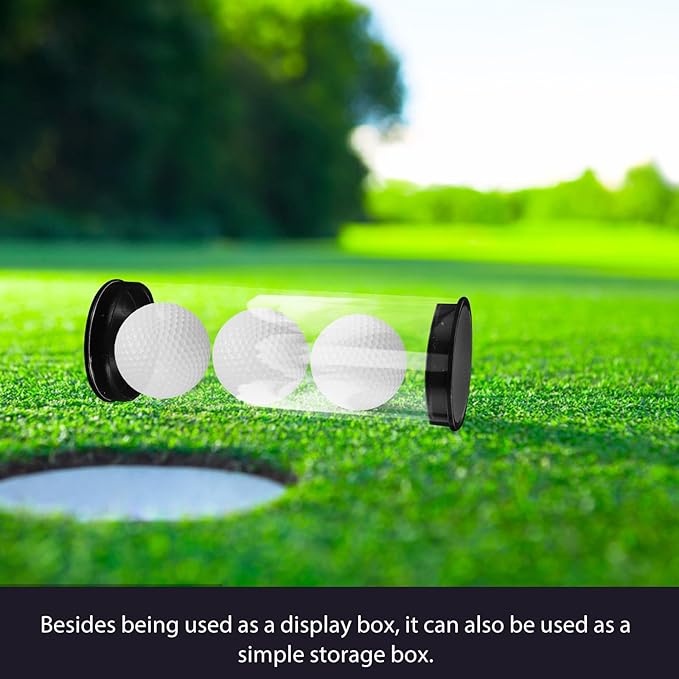 Milisten 8Pcs Clear Golf Ball Tubes with Caps, Waterproof Golf Carrying Case Plastic Barrel Thickened Golfs Display Holder Golfs Ball Container Box for Home Store Display Use, 8