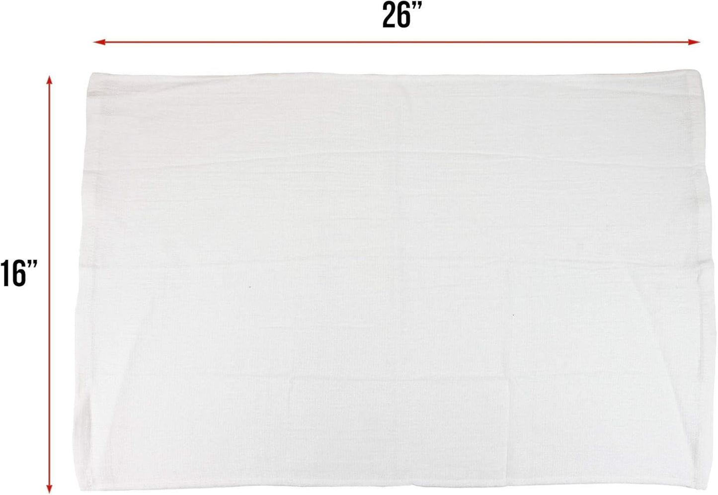 Arkwright Surgical Huck Towels - (Pack of 12) Lint Free & Highly Absorbent Pre-Treated Cotton Cleaning Cloths, Perfect for Medical, Auto Detailing, Window Glass, and Shop, 16 x 26 in, White