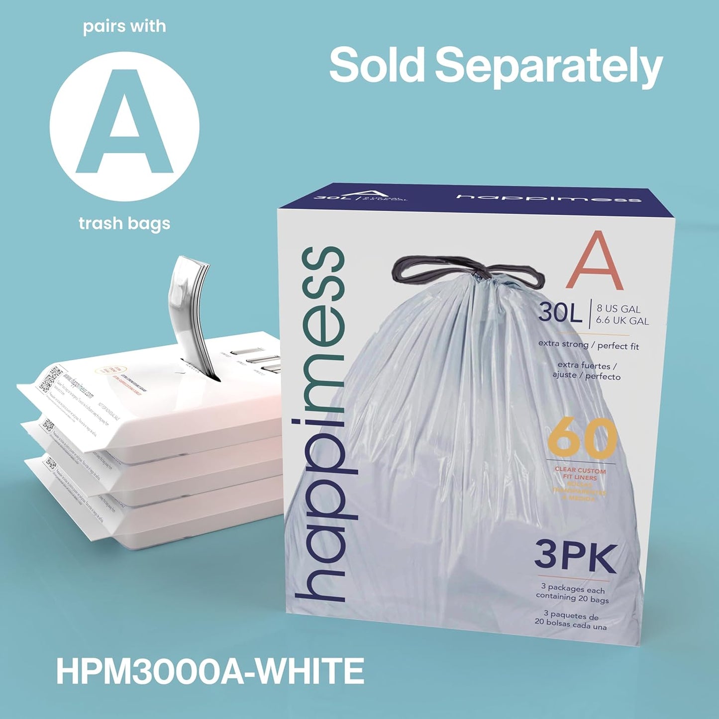 happimess HPM1014C Beni Kitchen 16-Gallon Double-Bucket Step-Open Trash Can with Soft-Close Lid, Modern, Minimalistic, Fingerprint Proof for Home, Kitchen, Laundry Room, Office, Bathroom, White