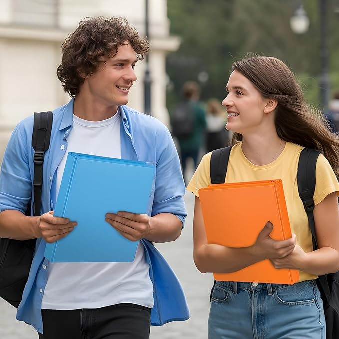 ViVin Sturdy 1 Inch D Ring Binders, 3 Ring Binders with 2 Pockets, Hold 225 Sheets of US Letter Size Paper for Office,Home,School, 12 Pack (Assorted)