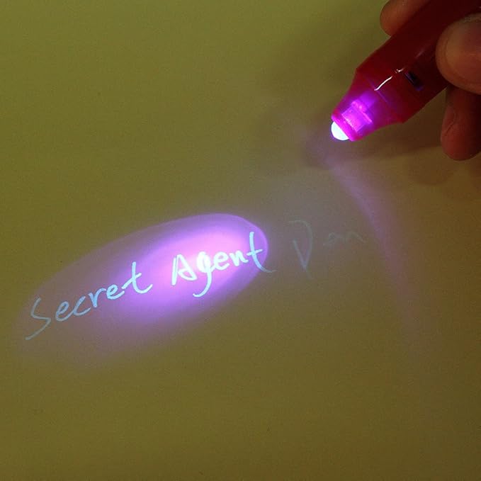 Invisible Ink Pen Stocking Stuffers: MALEDEN 6 Pcs Upgraded Spy Pen with UV Light Magic Marker for Secret Message, Kids Halloween Goodies Bags, Christmas Stockings, Party Favors Toy, Individual Packed