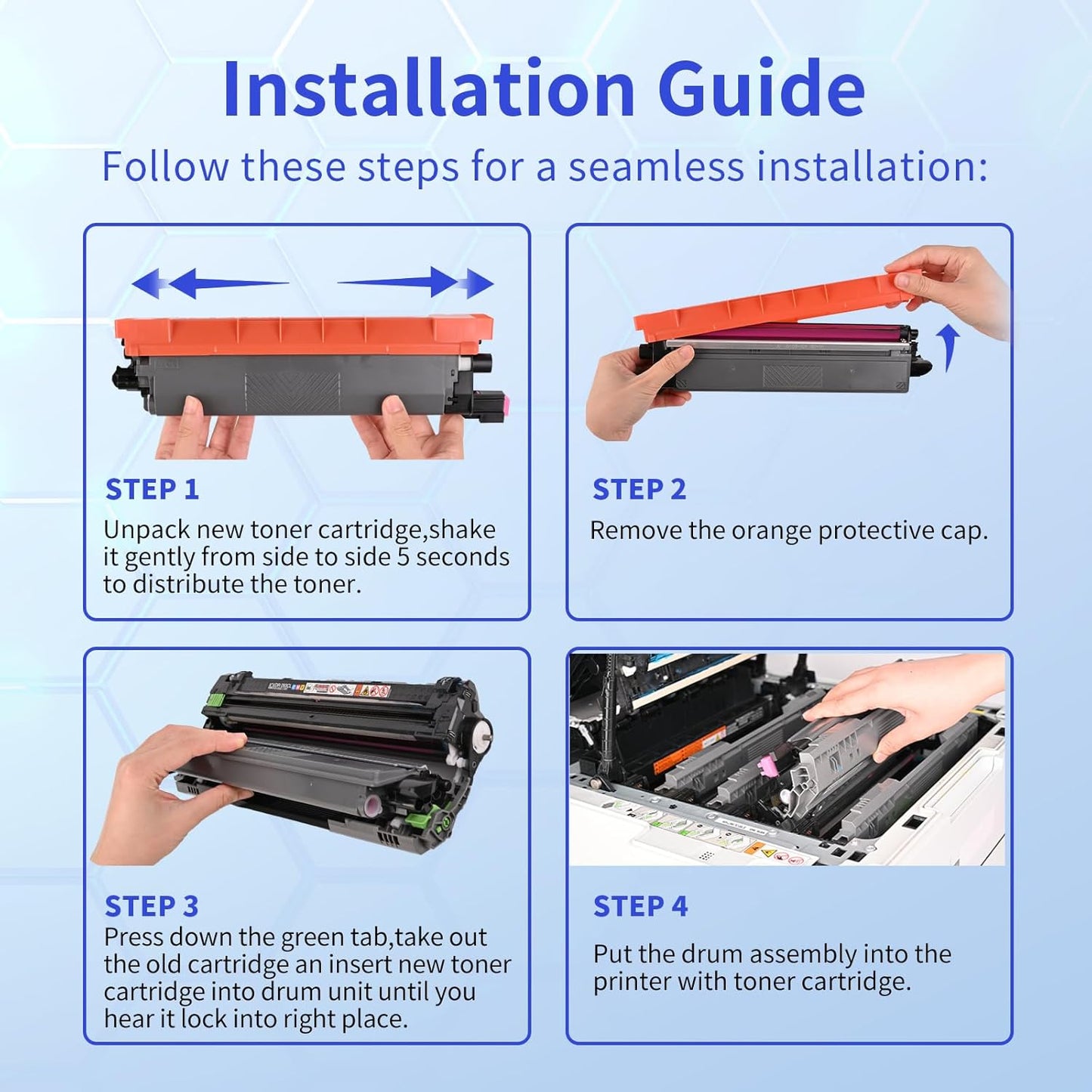 myCartridge Compatible Toner Cartridge Replacement for Brother TN229XL TN-229XL TN229 Toner Use for HL-L3280CDW MFC-L3780CDW MFC-L3720CDW HL-L3220CDW Printer,TN-229XLBK/C/M/Y with Chip 4-Pack