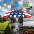 LLanxiry Automatic Open Golf Umbrella 54/62/68/72 Inch, Extra Large Windproof Vented Double Canopy Stick Umbrella, 210T Pongee Waterproof SPF 50+, Fiberglass Ribs, EVA Grip for Golf & Commute