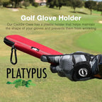 Platypus Golf Co. Golfing Caddie Hard Travel Case Organizer - Hinging Glove Shaper & Holder - Mesh Pocket & Storage Slots for Phone, Tees, Divot Tools & Ball Markers - Golfers Cases for Men & Women