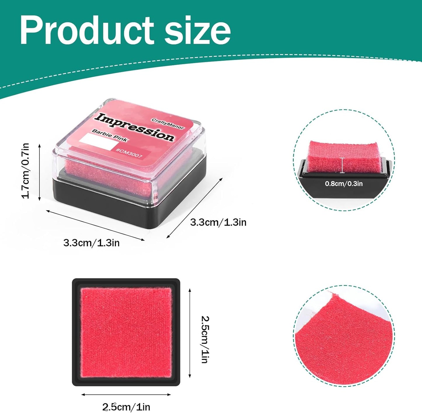 CraftyManor Mini Smudge Ink Pads for Stamps, Water Based Halo Dye Stamp Pad for Scrapbooking, DIY Craft Scrapbook Supplies for Adults (24 Colors)