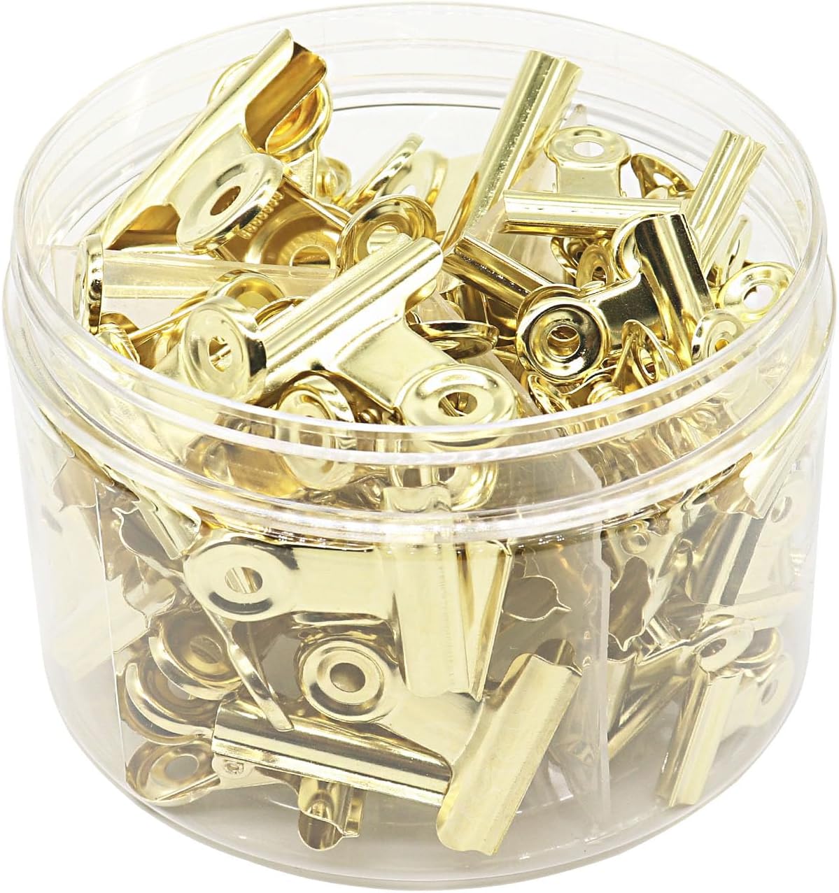 YCVIORING Gold Bulldog Binder Paper Clips, Assorted Sizes Set, Paper Clamps for School, Office and Home Kitchen (53 Pack)