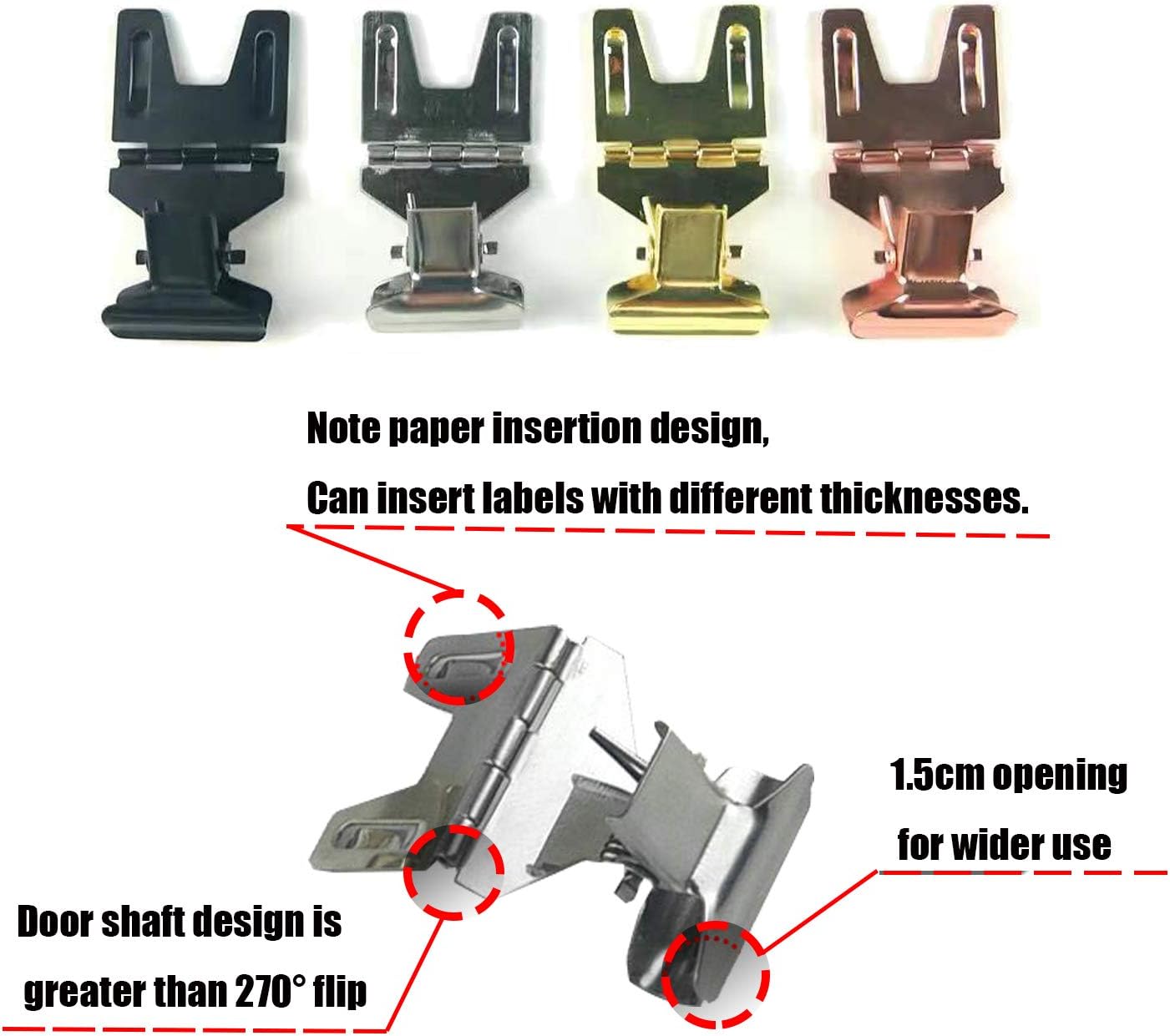 Metal POP Clip Sign Stand Holder, Bread Store Price Tag Card Holder, Advertising Display Clip Holder (Black, 20Pack)