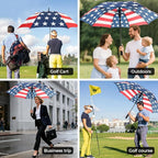 LLanxiry Automatic Open Golf Umbrella 54/62/68/72 Inch, Extra Large Windproof Vented Double Canopy Stick Umbrella, 210T Pongee Waterproof SPF 50+, Fiberglass Ribs, EVA Grip for Golf & Commute