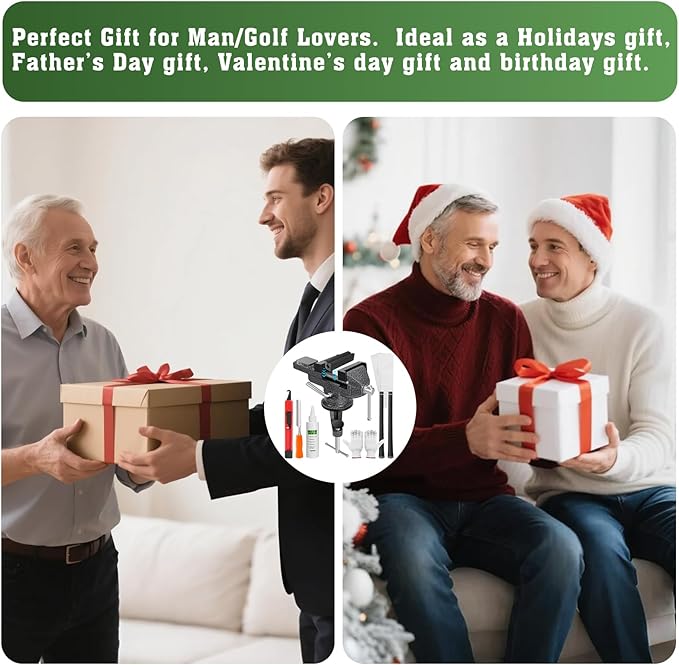 All-in-One Golf Grip Kit for Regripping Golf Clubs, 360° Swivel Portable Table Vise Rubber Clamp Golf Grip Removal Tool with Golf Grip Replacement Tape and Solvent, Golf Club Regripping Kit