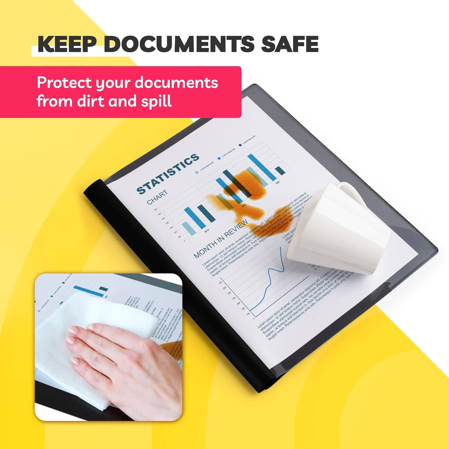 Report Covers - (30 Set), 8.5 x 11 Letter Size, 3-Prong Fasteners, Clear Front Plastic Folders - Perfect for Presenting Resumes, Proposals, and More with Professionalism