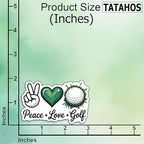 (3Pcs) Peace Love Golf Stickers Funny Golf Ball Decals for Golfers Sarcastic Quote Humor Motivational Inspirational Gifts Waterproof Vinyl Kindle Water Bottle Bumper Car Hard Hat Phone Laptop 3x1.9