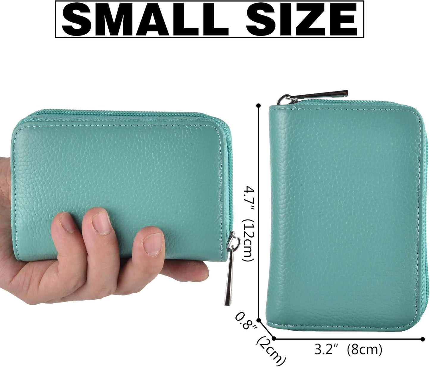 Easyoulife Genuine Leather Credit Card Holder Zipper Wallet With 26 Card Slots