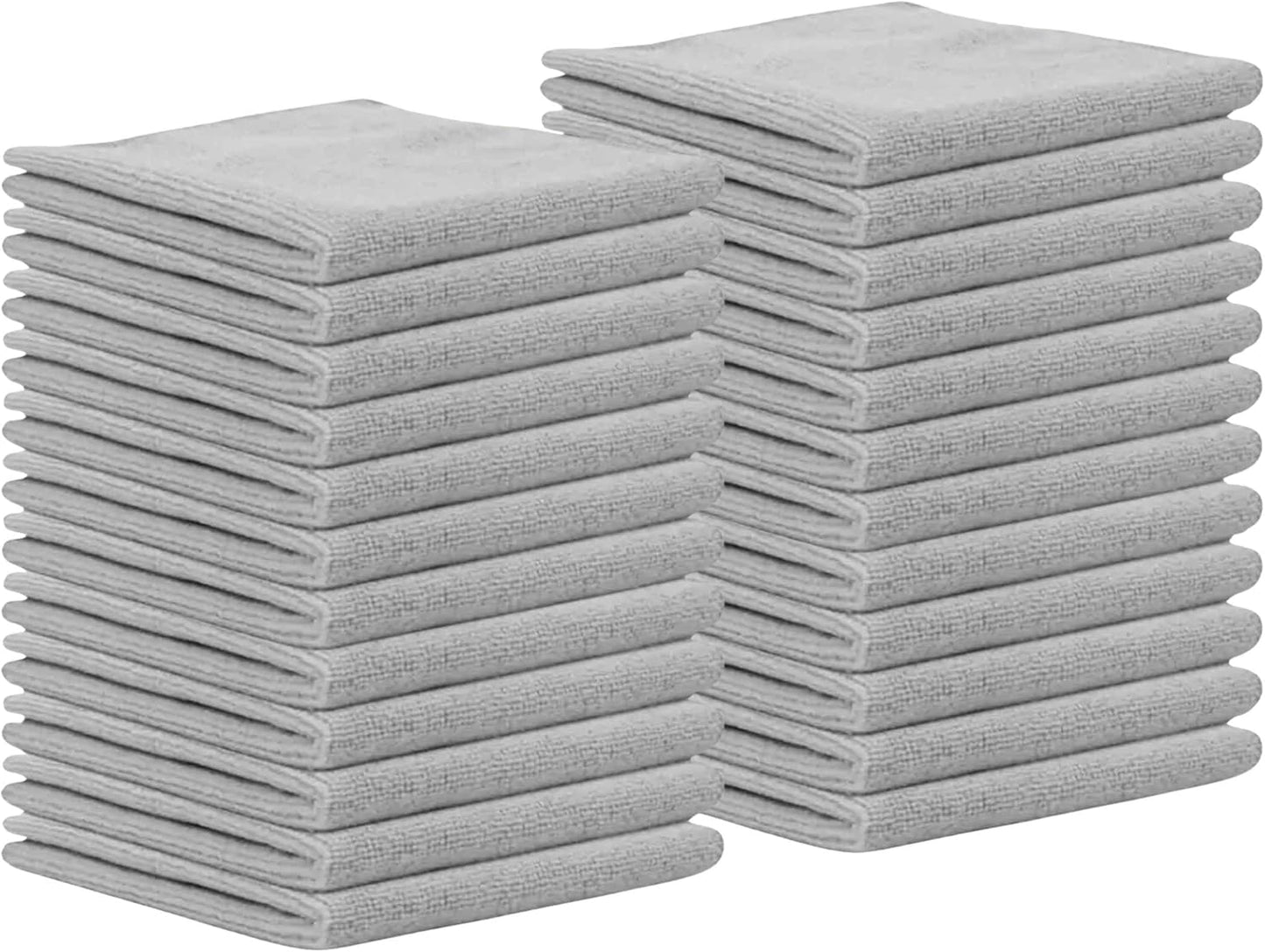 Microfiber Cleaning Cloth for Kitchen & households, Towels for Cars. (300gsm) (Pack of 24 Gray)