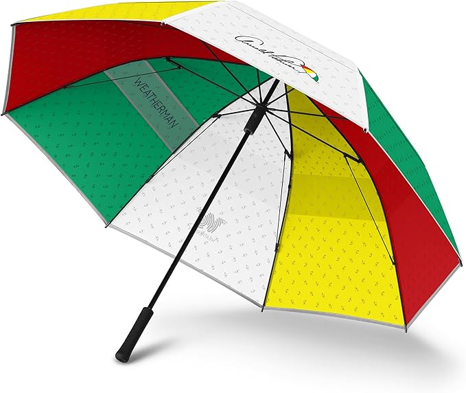 Weatherman Umbrella - Golf Umbrella - Windproof Sports Umbrella Resists Up to 55 MPH Winds - Available in 2 Sizes and 5 Colors