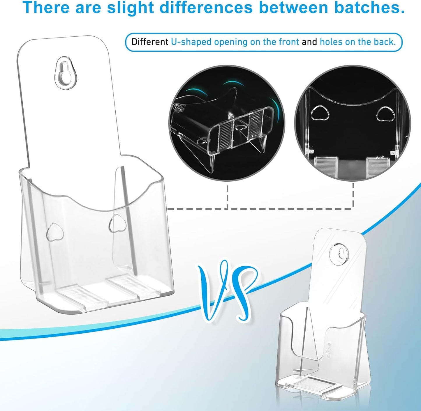 Acrylic Brochure Holder 4x9 Inches Slant Back Design, Clear Display Stand, Plastic Table Stand Sign Holder,Pamphlet Holder Flyer Holder, Acrylic Display Stand, Acrylic Table Signs Plastic Paper Holder for Office, Home, Store, 2 Pack