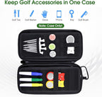 Golf Glove Holder Case with Removable Golf Glove Shaper, Organizer Bag Accessories for Phone, Tees, Divot Tools & Ball Markers, Ideal Gifts for Men