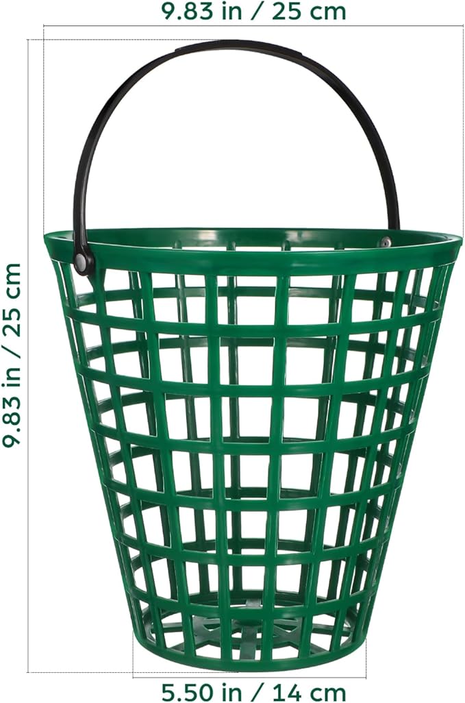YARNOW Golf Ball Basket with Handle Nylon Golf Ball Container Golf Ball Bin (Green, Golf Balls are Excluded)