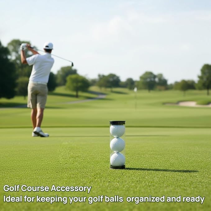 Milisten 8Pcs Clear Golf Ball Tubes with Caps, Waterproof Golf Carrying Case Plastic Barrel Thickened Golfs Display Holder Golfs Ball Container Box for Home Store Display Use, 8