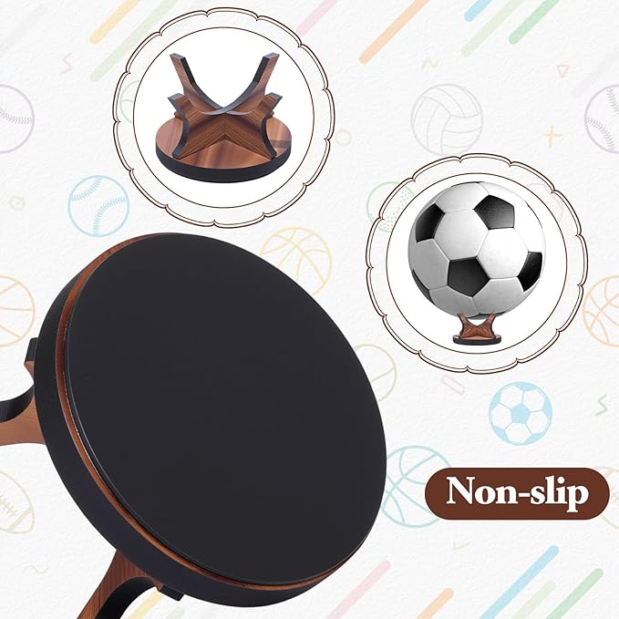 3 Pieces Acrylic Small Ball Stand Holder Sport Ball Display Rack Baseball Display Stand with 3 Pieces Non-Slip Rubber Pads for Baseball Golf Softball Tennis Spheres