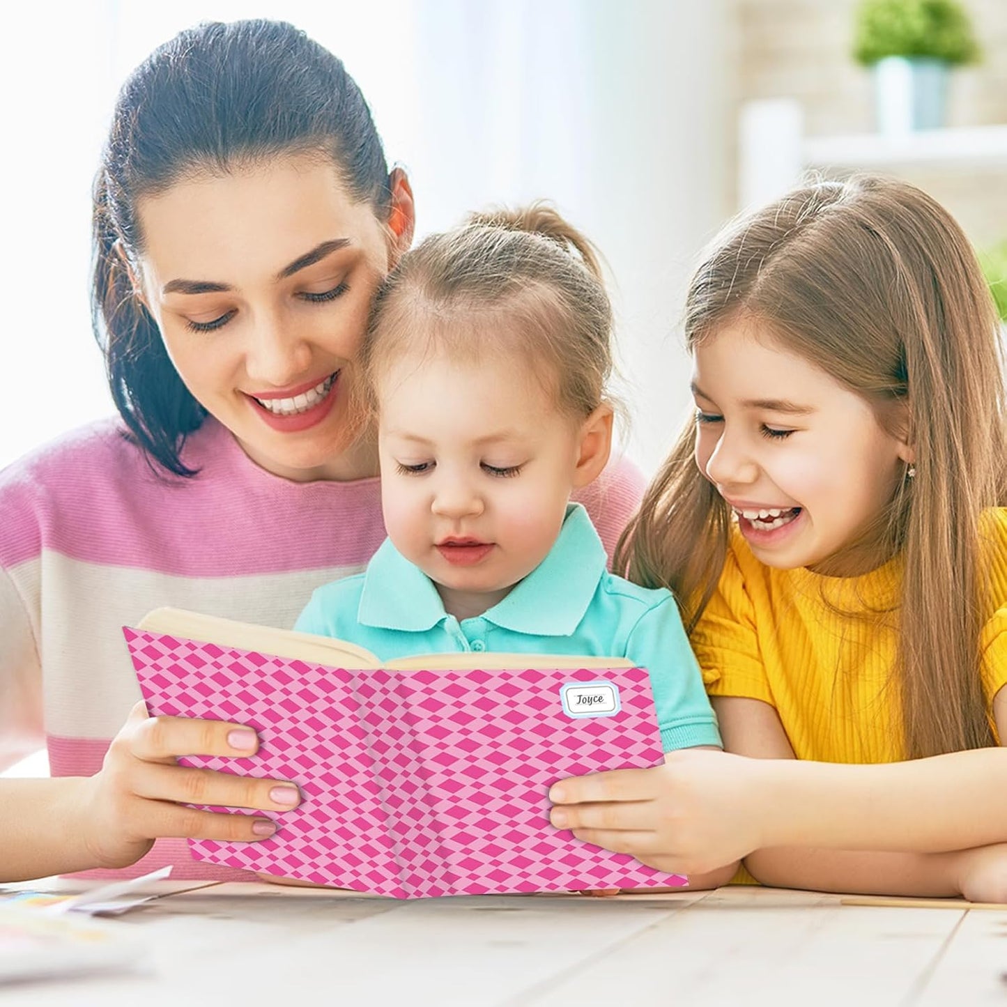 Jumbo Book Covers 8 Pack Reusable Fabric Book Cover Protective Books Covers 9 x 11 Inch Colorful Plaid Stretchable Books Sleeve Cover with Sticker for Most Hardcover Textbooks Up to 10 x 12.5 Inch