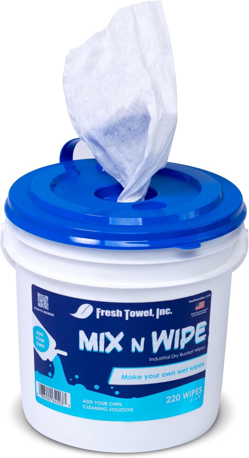 Fresh Towel Mix-N-Wipe Dry Wipes Refill, 1-Pack (220 Sheets) – Make Your Own Wet Wipes – 6" x 9" Sheets – Bulk Paper Towels