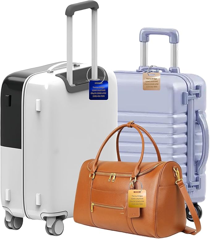 (5Pack) Custom Personalized Luggage Tags-Customized Unique tag for Suitcase Backpack Travel,Bags (Blue (2 × 2))