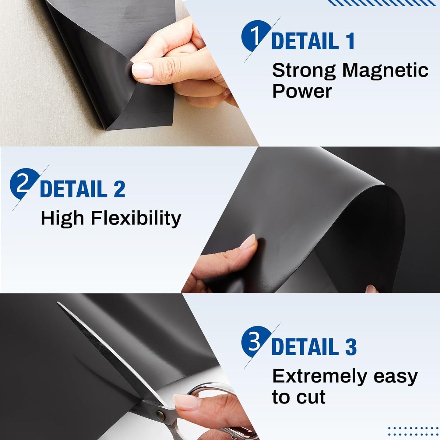 Amylove 12" X 5 ft Extra Large Magnetic Sheets for Crafts Non Adhesive 30 Mil Flexible Sheets for Die Cuts Arts Crafts Refrigerator and Metal Cutting Die Storage