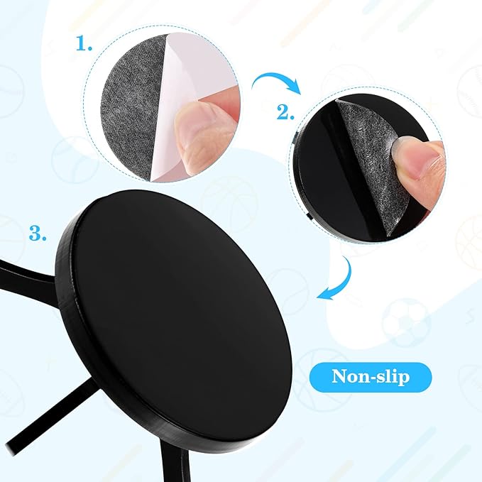 3 Pieces Acrylic Small Ball Stand Holder Sport Ball Display Rack Baseball Display Stand with 3 Pieces Non-Slip Rubber Pads for Baseball Golf Softball Tennis Spheres