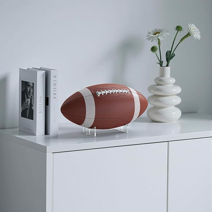 Acrylic Ball Holder 3-Pack, Small Size for Baseball, Softball & Golf Ball; Medium & Large Size for Basketball, Soccer, Volleyball; Horizontal Size for Rugby and Football