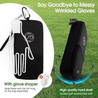Golf Glove Holder Case with Removable Golf Glove Shaper, Organizer Bag Accessories for Phone, Tees, Divot Tools & Ball Markers, Ideal Gifts for Men
