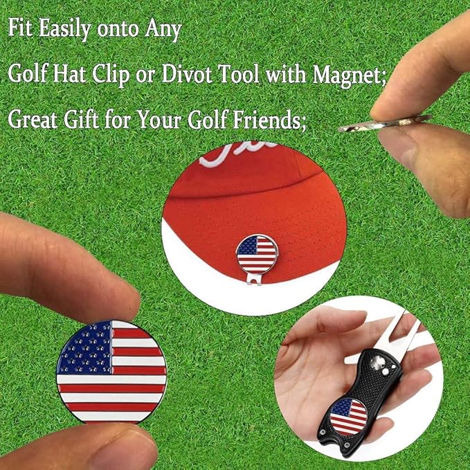Amy Sport Golf Ball Markers Assorted Patterns Fits All Magnetic Golf Tools Value Set, Alloy Soft Enamel Technique Marker for Hat Clips Gloves Golf Divot Tools Marks