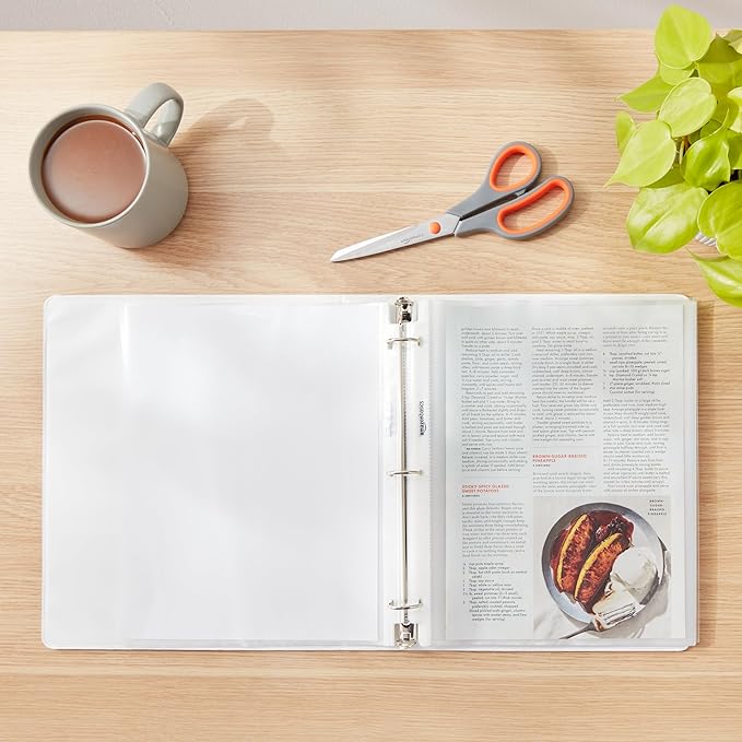 Amazon Basics Non-Glare Sheet Protector for Paper, Sturdy, with Pre-Punched Holes, Clear, 8.5 x 11 Inch, 500 Count