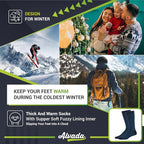 Alvada Warm Thermal Wool Socks for Winter Moisture Wicking and Breathable Cozy Boot Socks