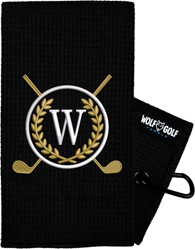 Wolf Golf Towels Monogrammed Personalized Golf Towel | Custom Golf Towels for Golf Bags for Men or Women